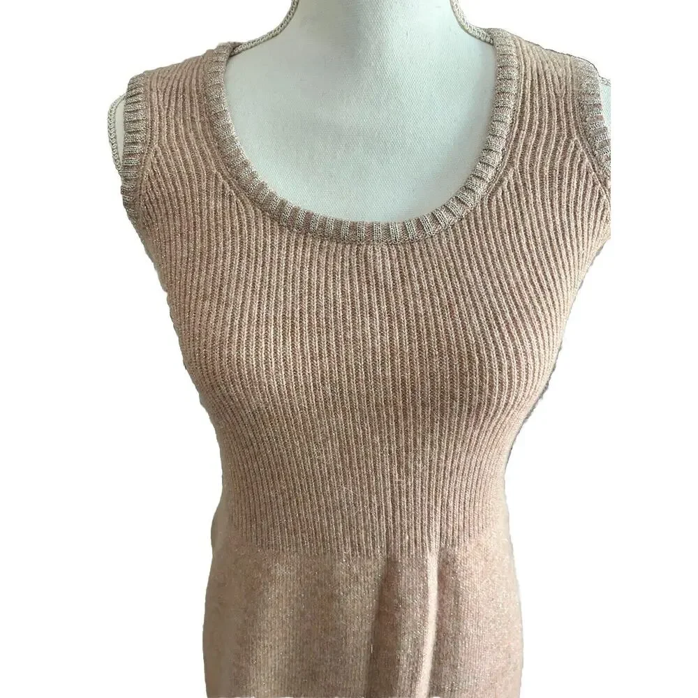 ANNE FOGARTY Vintage 1970s Metallic Knit Sweater Maxi Dress and Cardigan Set MED